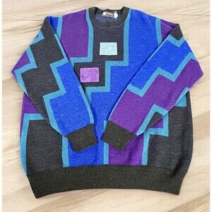 Vintage TUNDRA Wool Alpaca Blend With Suede Sweater Men's 2XLT Canada Made